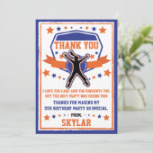 Ninja Warrior Girls Blue en Oranje Hartelijk dank Bedankkaart (Staand voorkant)