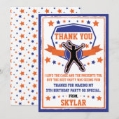 Ninja Warrior Girls Blue en Oranje Hartelijk dank Bedankkaart (Voorkant / Achterkant)