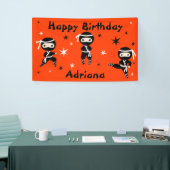 Ninja Warrior Girls Pink Birthday Party Spandoek (Beurs)