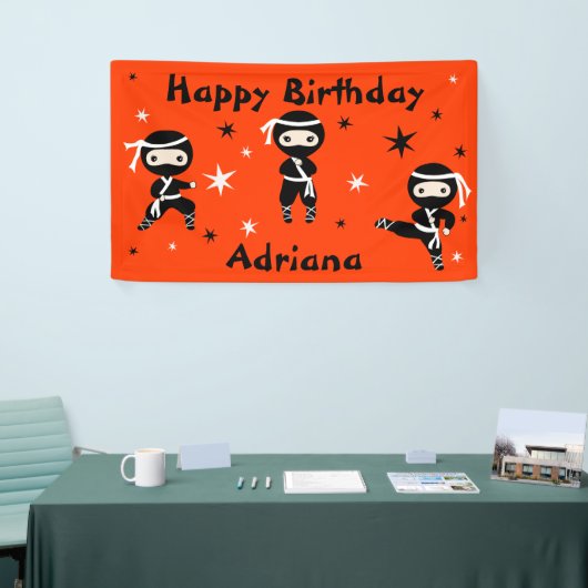 Ninja Warrior Girls Pink Birthday Party Spandoek (Beurs)