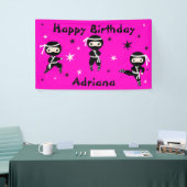 Ninja Warrior Girls Pink Birthday Party Spandoek (Beurs)
