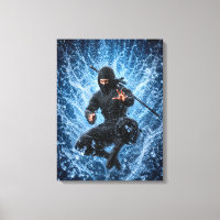 Ninja Warrior in Water Japans Muurkunst