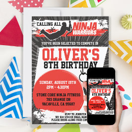 Ninja Warrior Karate Kind Birthday Party Kaart