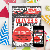 Ninja Warrior Karate Kind Birthday Party Kaart