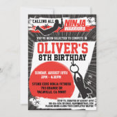 Ninja Warrior Karate Kind Birthday Party Kaart (Voorkant)