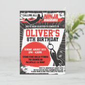 Ninja Warrior Karate Kind Birthday Party Kaart (Staand voorkant)