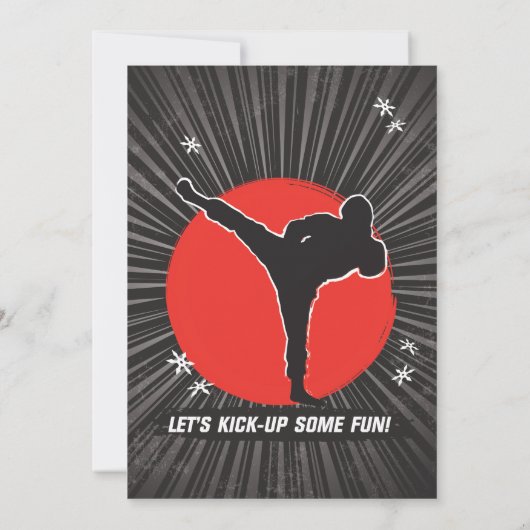 Ninja Warrior Karate Kind Birthday Party Kaart (Achterkant)