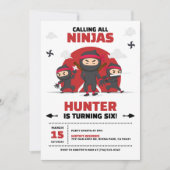 Ninja Warrior Karate Martial Arts Verjaardagsfeest Kaart (Voorkant)