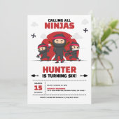 Ninja Warrior Karate Martial Arts Verjaardagsfeest Kaart (Staand voorkant)