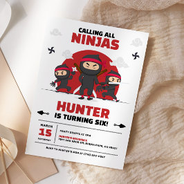 Ninja Warrior Karate Martial Arts Verjaardagsfeest Kaart