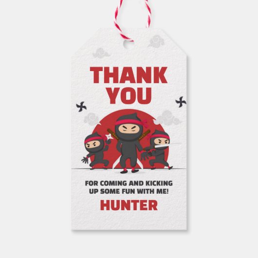 Ninja Warrior Karate Martial Arts Verjaardagsgunst Cadeaulabel (Achterkant)