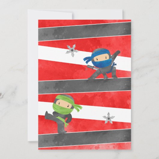 Ninja Warrior Karate Uitnodigingen voor verjaardag (Achterkant)