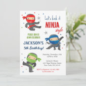 Ninja Warrior Karate Uitnodigingen voor verjaardag (Staand voorkant)