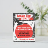Ninja Warrior Karate Verjaardag Bedankt Briefkaart (Staand voorkant)