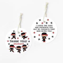 Ninja Warrior Karate Verjaardag Jongen dank u Bedankjes Labels