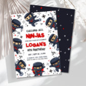 Ninja Warrior Karate Verjaardag uitnodiging