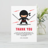 Ninja Warrior Kids Birthday Party Bedankkaart (Staand voorkant)