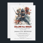 Ninja Warrior Kids Birthday Party Kaart<br><div class="desc">Stap in de geest van eer en traditie met deze gedurfde Samurai Uitnodiging. Met elegante Japanse geïnspireerde ontwerpelementen is het perfect voor verjaardagen,  themafeesten,  culturele evenementen of vechtsportvieringen. Een unieke manier om uw gasten uit te nodigen voor een onvergetelijke bijeenkomst vol kracht,  stijl en geschiedenis.</div>