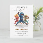 Ninja Warrior Kids Birthday Party Kaart (Staand voorkant)