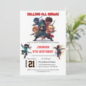 Ninja Warrior Kids Birthday Party Kaart (Staand voorkant)