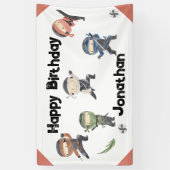Ninja Warrior Kids Birthday Party Spandoek (Verticaal)