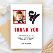 Ninja Warrior Kids Foto Verjaardagsfeestje Bedankkaart