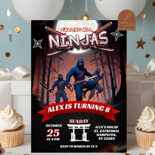 Ninja Warrior Kids Verjaardag Jongen Kaart