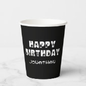 Ninja Warrior Kinder Zwart-wit Verjaardagsfeestje Papieren Bekers (Achterkant)