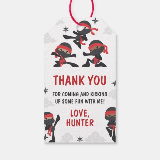 Ninja Warrior Martial Arts Karate Verjaardagsgunst Cadeaulabel (Achterkant)