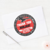 Ninja Warrior Martial Arts Verjaardag Dank u Ronde Sticker (Envelop)