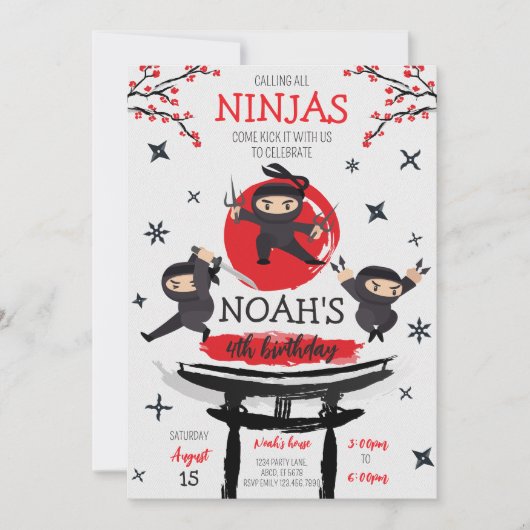 Ninja Warrior Martial Arts Verjaardag Kaart (Voorkant)