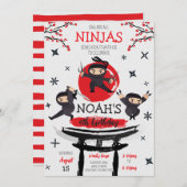 Ninja Warrior Martial Arts Verjaardag Kaart (Voorkant / Achterkant)