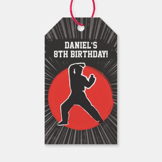 Ninja Warrior Martial Arts Verjaardagsfeest Cadeaulabel (Achterkant)