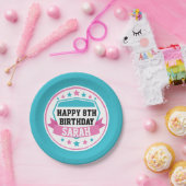 Ninja Warrior Meisjes Roze & Blauwgroen Party Papieren Bordje (Feest)