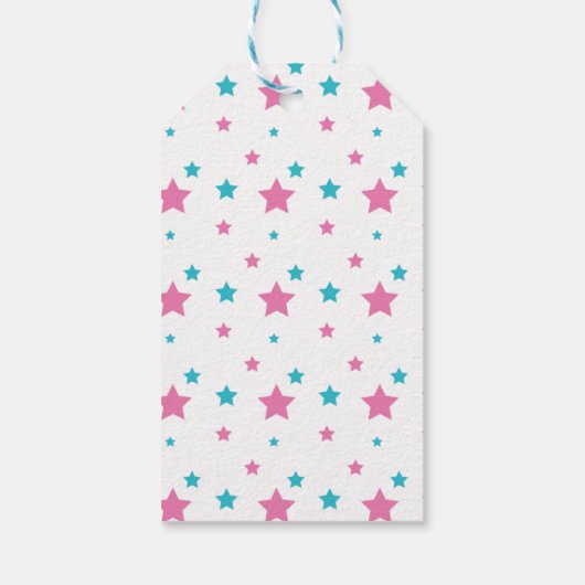 Ninja Warrior Meisjes Roze & Blauwgroen Verjaardag Cadeaulabel (Achterkant)