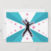 Ninja Warrior Meisjes Roze Blauwgroen Verjaardagsf Kaart (Achterkant)