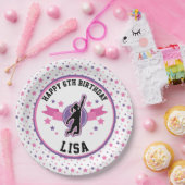 Ninja Warrior Meisjes Roze en Paarse Verjaardagsfe Papieren Bordje (Feest)