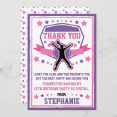 Ninja Warrior Meisjes Roze & Paarse Dank je Kaart (Voorkant / Achterkant)