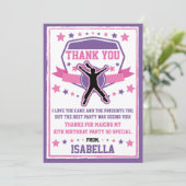 Ninja Warrior Meisjes Roze & Paarse Dank je Kaart (Staand voorkant)