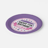 Ninja Warrior Meisjes Roze & Paarse Partij Papieren Bordje (Gekanteld)