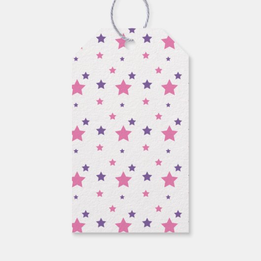 Ninja Warrior Meisjes Roze & Paarse Verjaardagsfee Cadeaulabel (Achterkant)