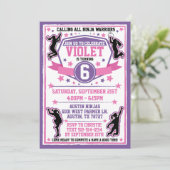 Ninja Warrior Meisjes Roze & Paarse Verjaardagsfee Kaart (Staand voorkant)