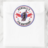 Ninja Warrior Meisjes Verjaardag Ronde Sticker (Tas)