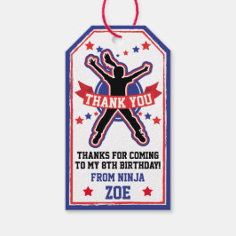 Ninja Warrior Meisjes Verjaardagsfeestje Cadeaulabel