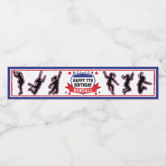 Ninja Warrior Meisjes Verjaardagsfeestje Drink Waterfles Etiket (Enkel label)