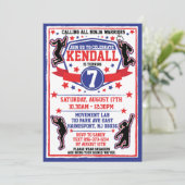 Ninja Warrior Meisjes Verjaardagsfeestje Kaart (Staand voorkant)