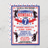 Ninja Warrior Meisjes Verjaardagsfeestje Kaart (Voorkant / Achterkant)