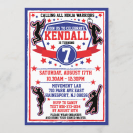 Ninja Warrior Meisjes Verjaardagsfeestje Kaart
