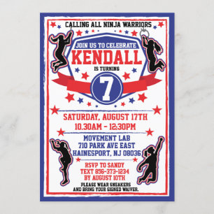 Ninja Warrior Meisjes Verjaardagsfeestje Kaart