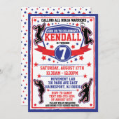 Ninja Warrior Meisjes Verjaardagsfeestje Kaart (Voorkant / Achterkant)